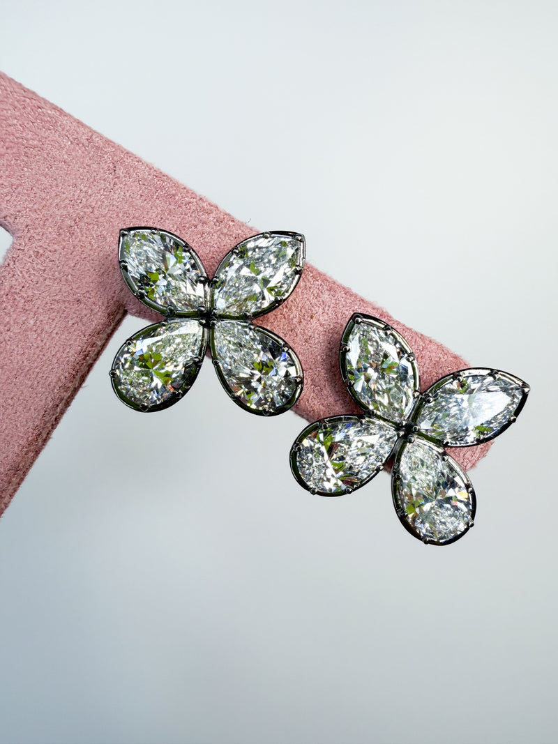 Pear & Marquise Flower Earrings