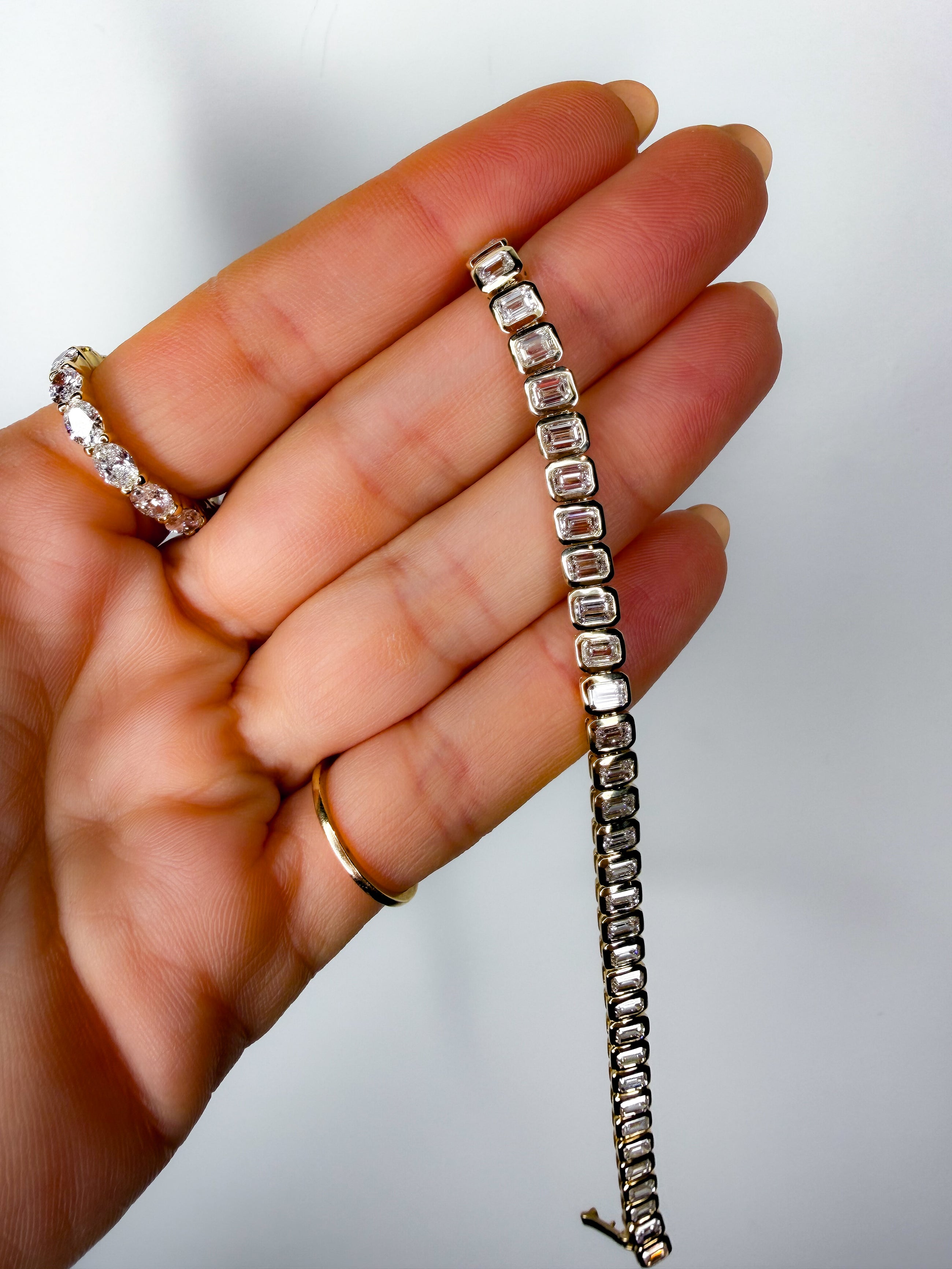 Bezel Emerald Tennis Bracelet