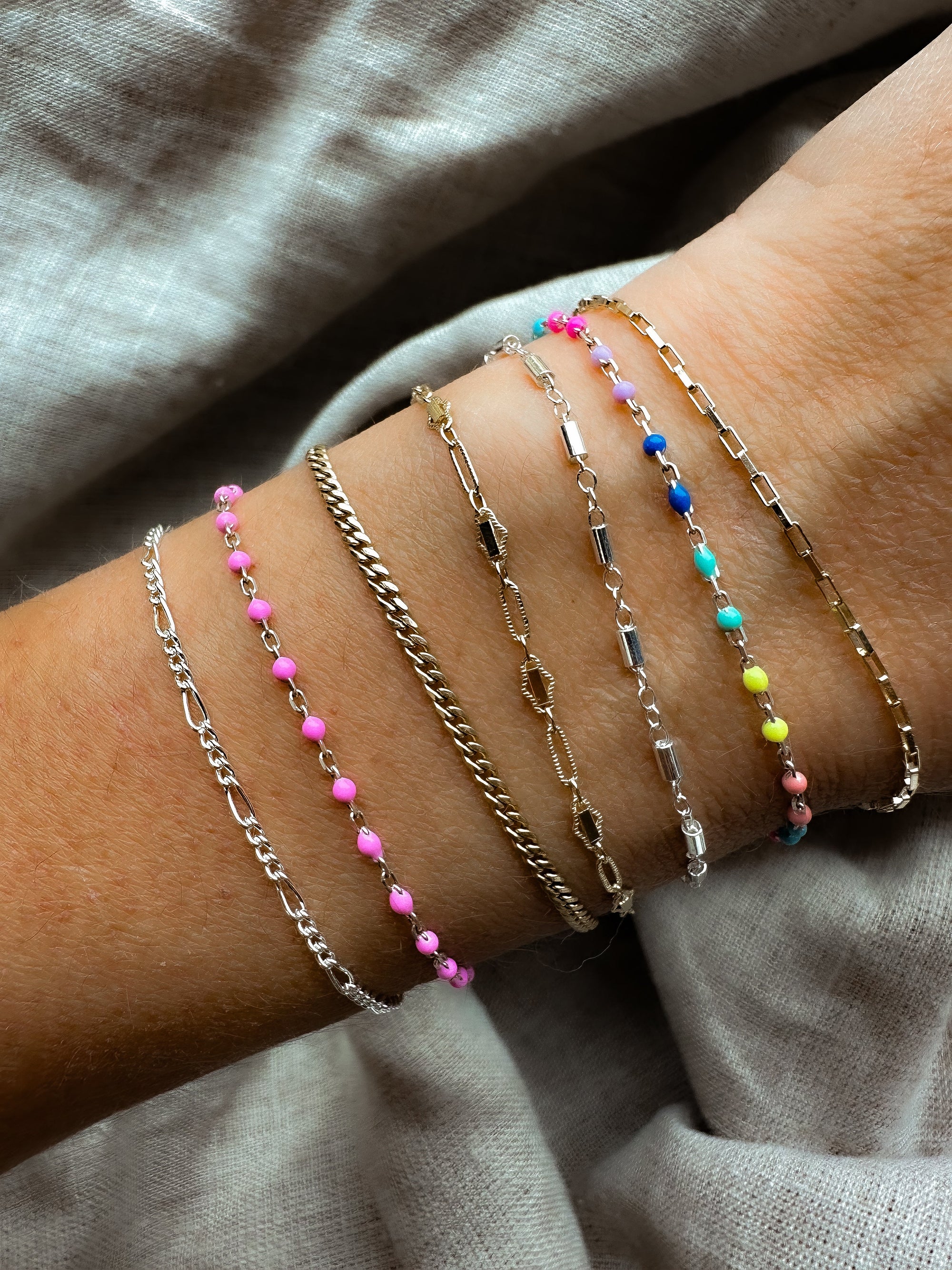 Italian Enamel Chain Bracelets