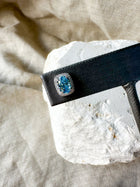 Blue Diamond Halo Stud Earrings