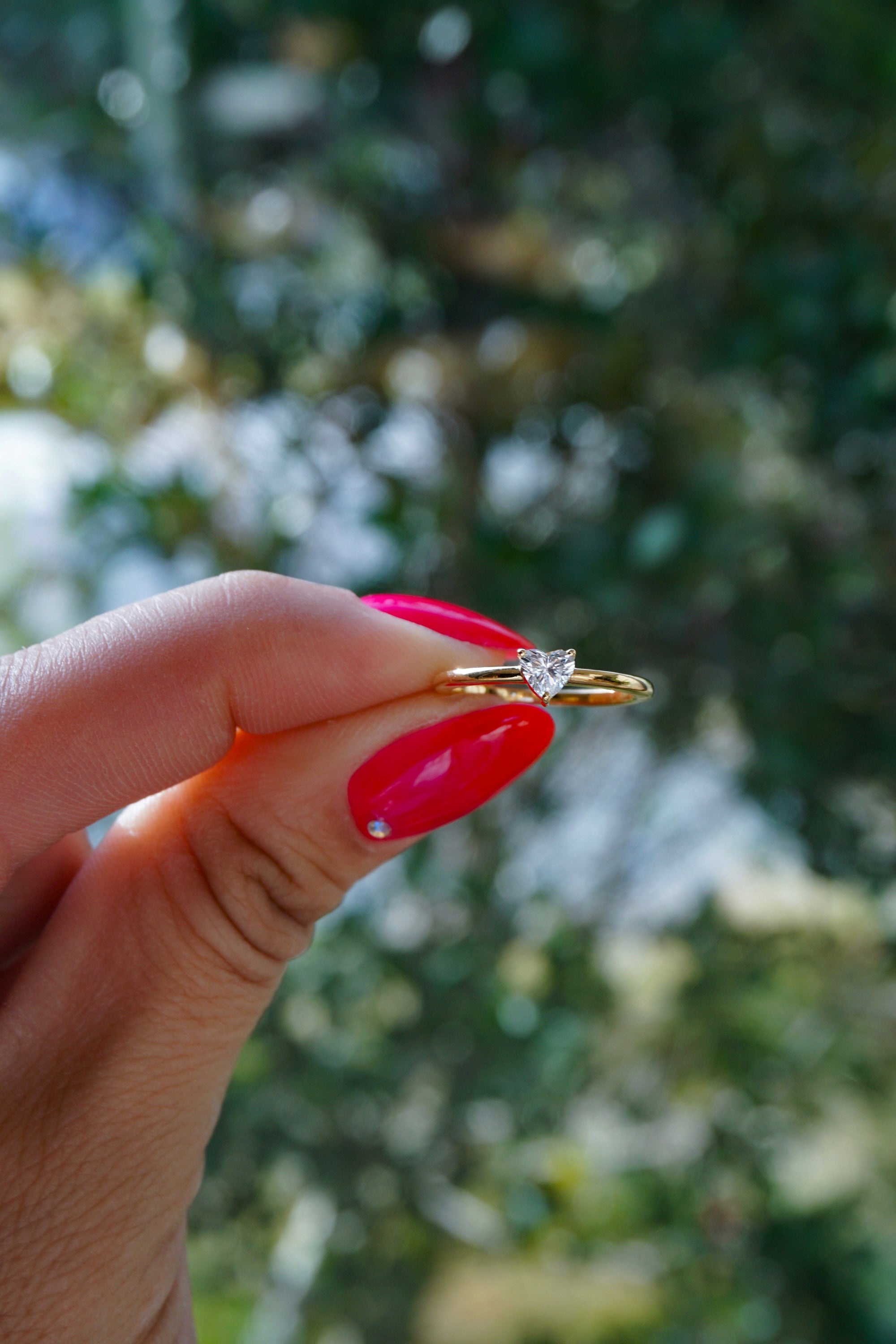 Heart Whisper Thin Solitaire Ring