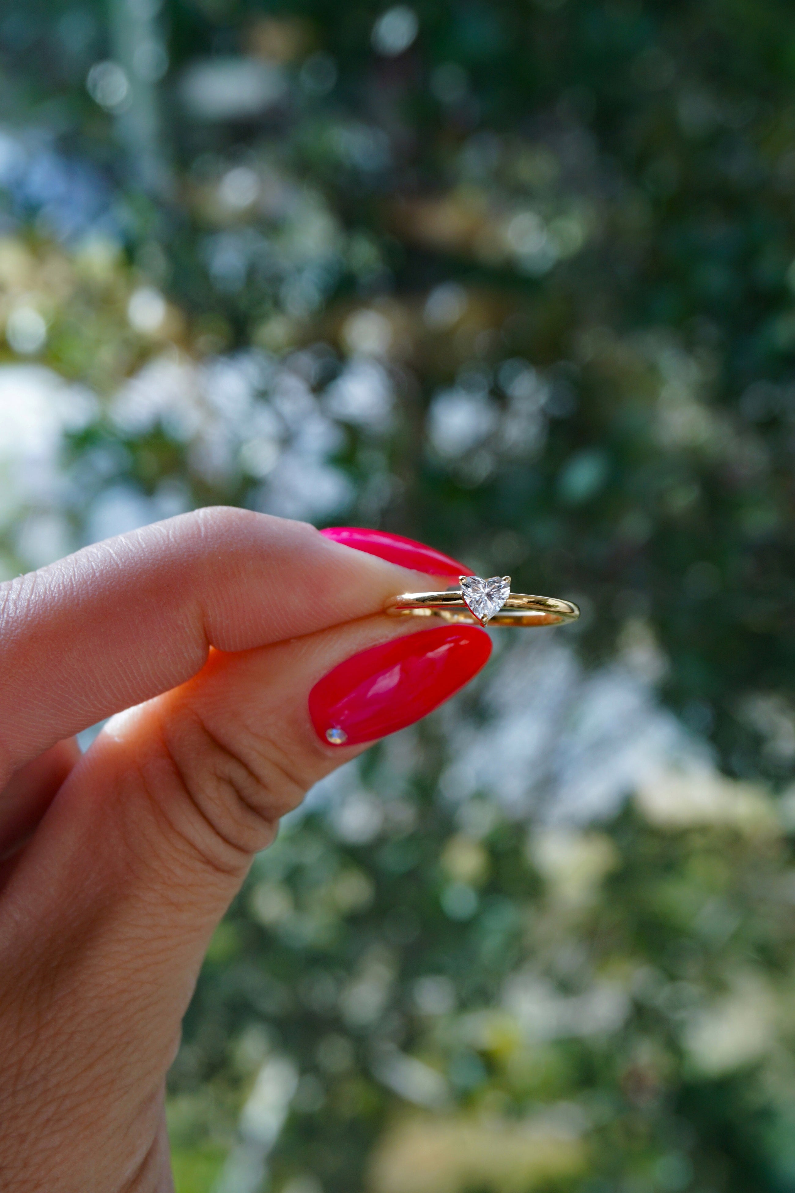 Heart Whisper Thin Solitaire Ring