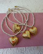 Lover’s Ribbed Heart Bracelet