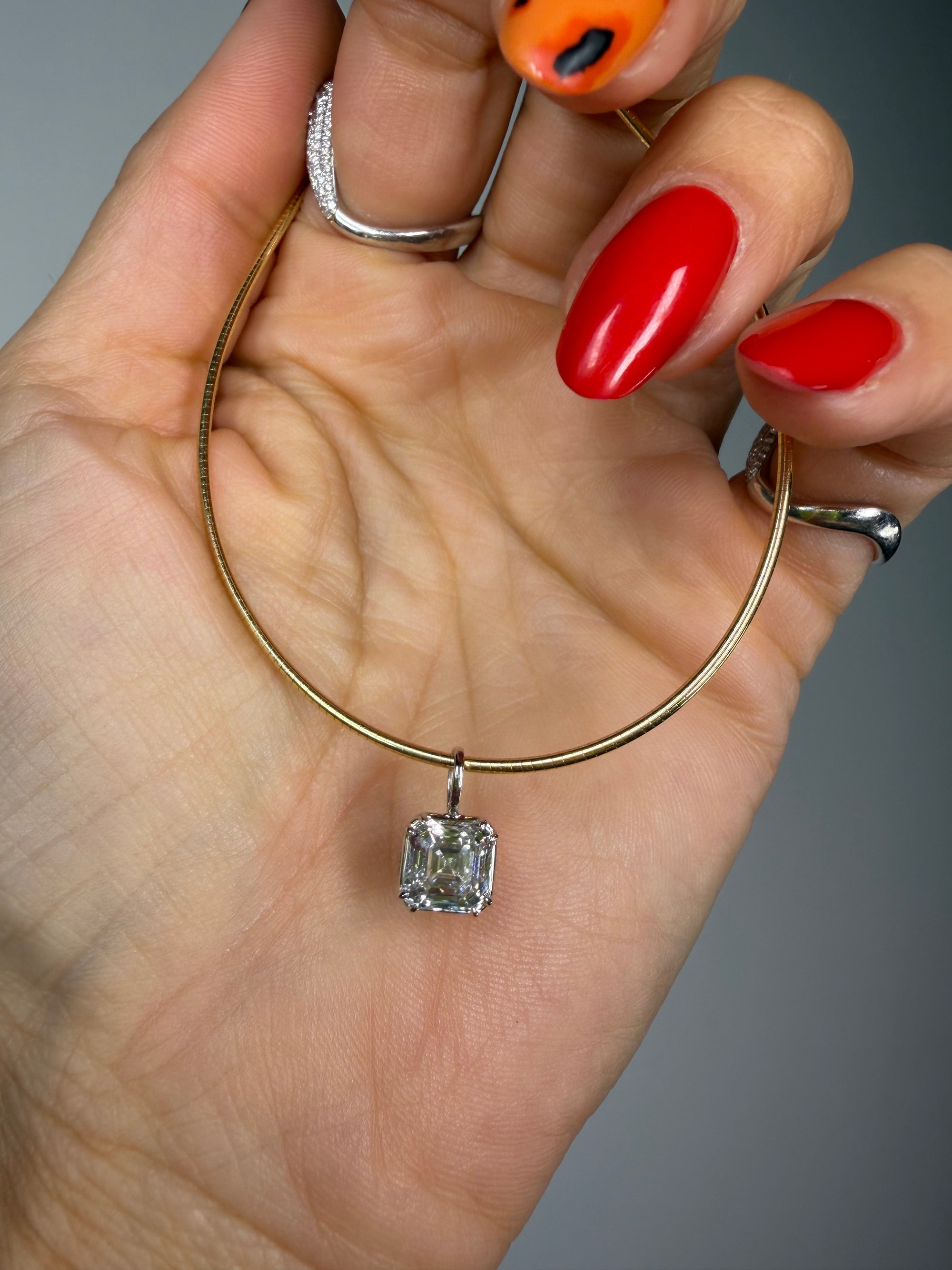 Georgian Asscher Pendant Necklace