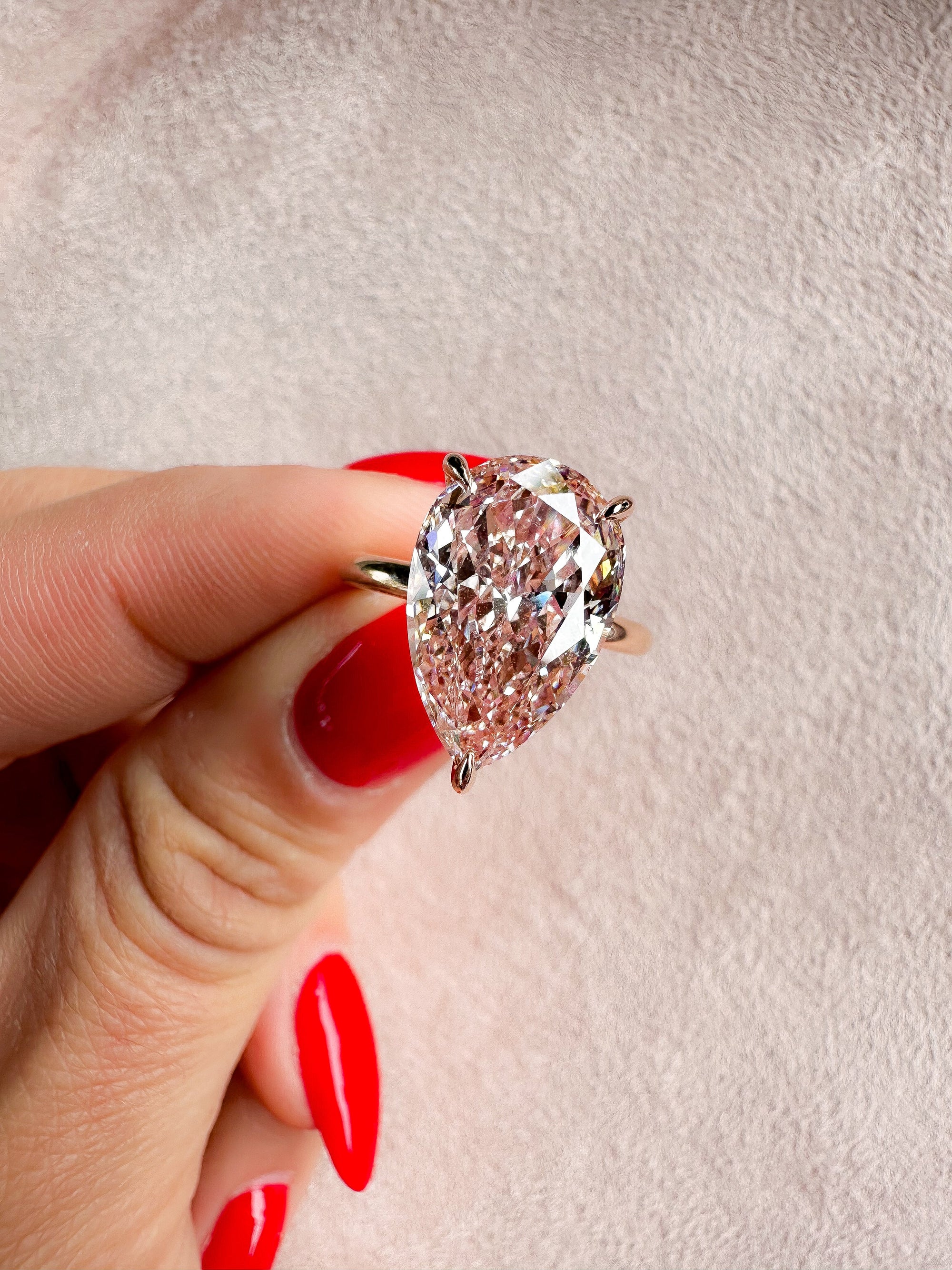 The Pink Pear Diamond Ring