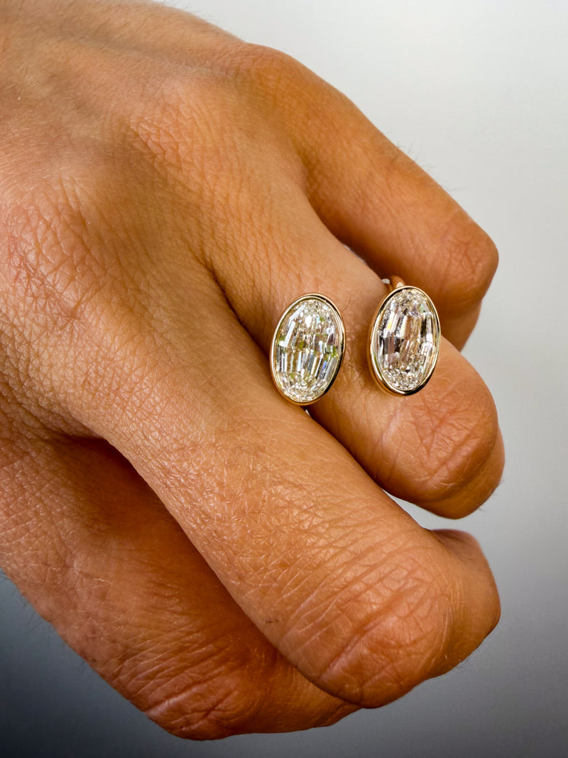 The Duo Step Cut Oval Ring