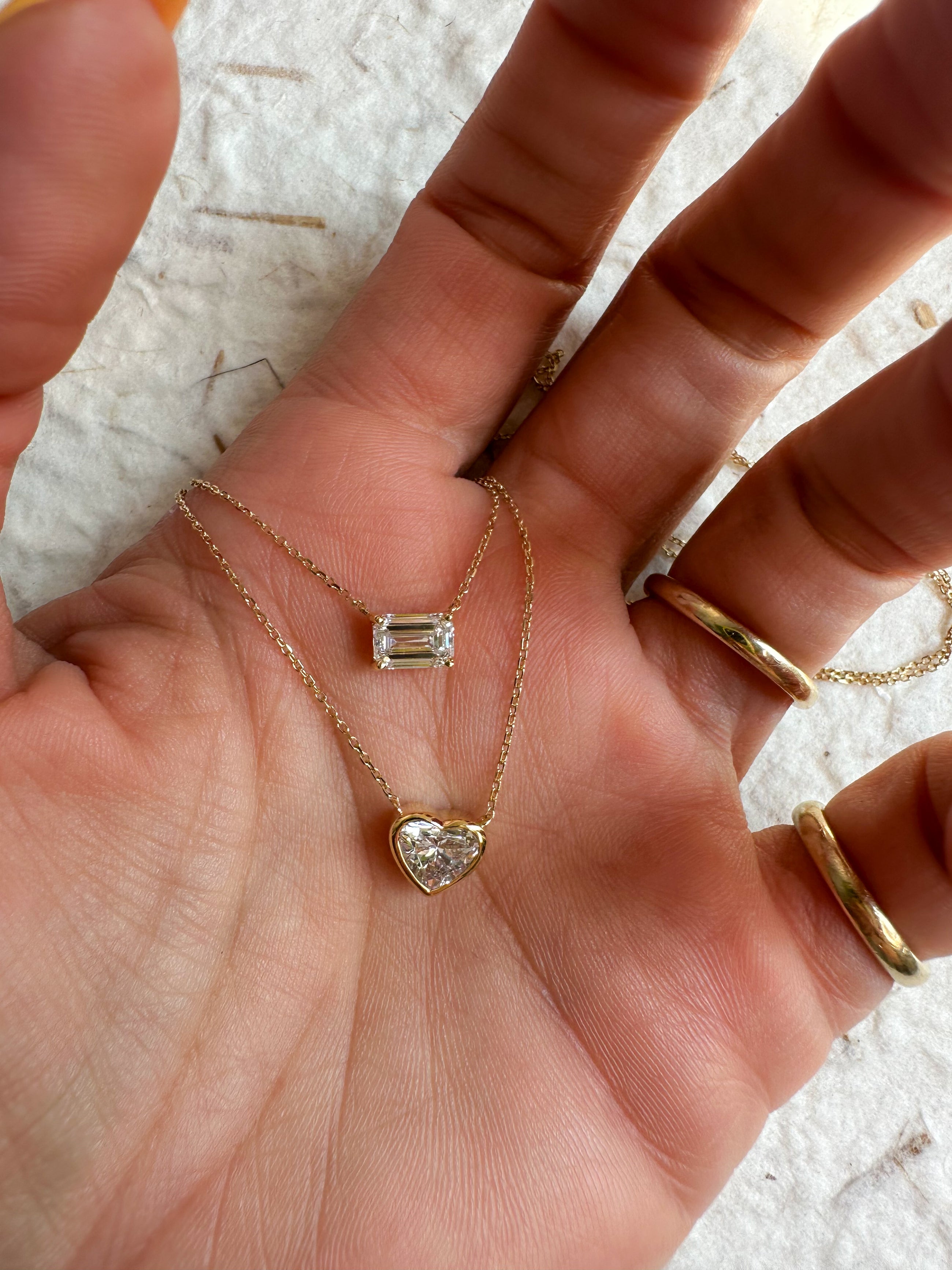 The Rebel Bezel Heart Necklace