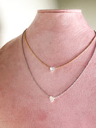 Floating Diamond Heart Necklace