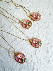 Blossom Pearl Enamel Necklace