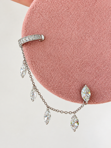 Floating Marquise Diamond Cuff Earring