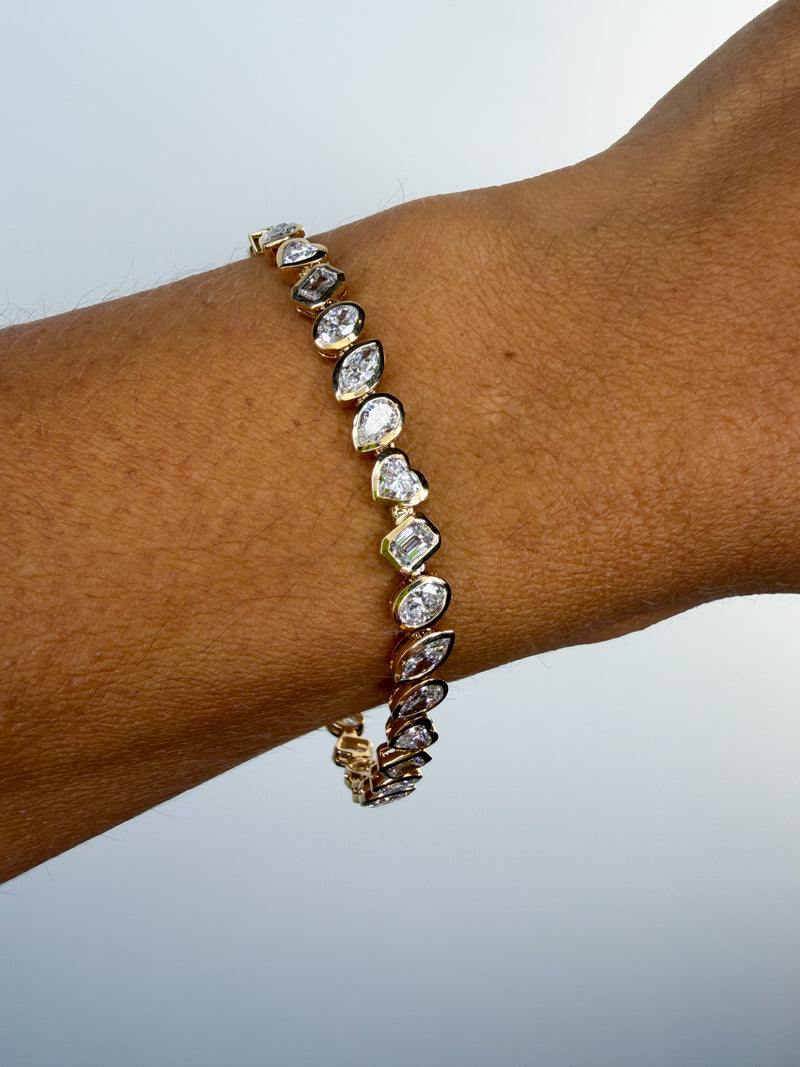 Multi-Shape Bezel Set Tennis Bracelet