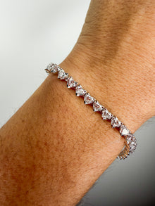 The Vertical Heart Tennis Bracelet