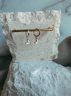 Mini White Heart Earrings