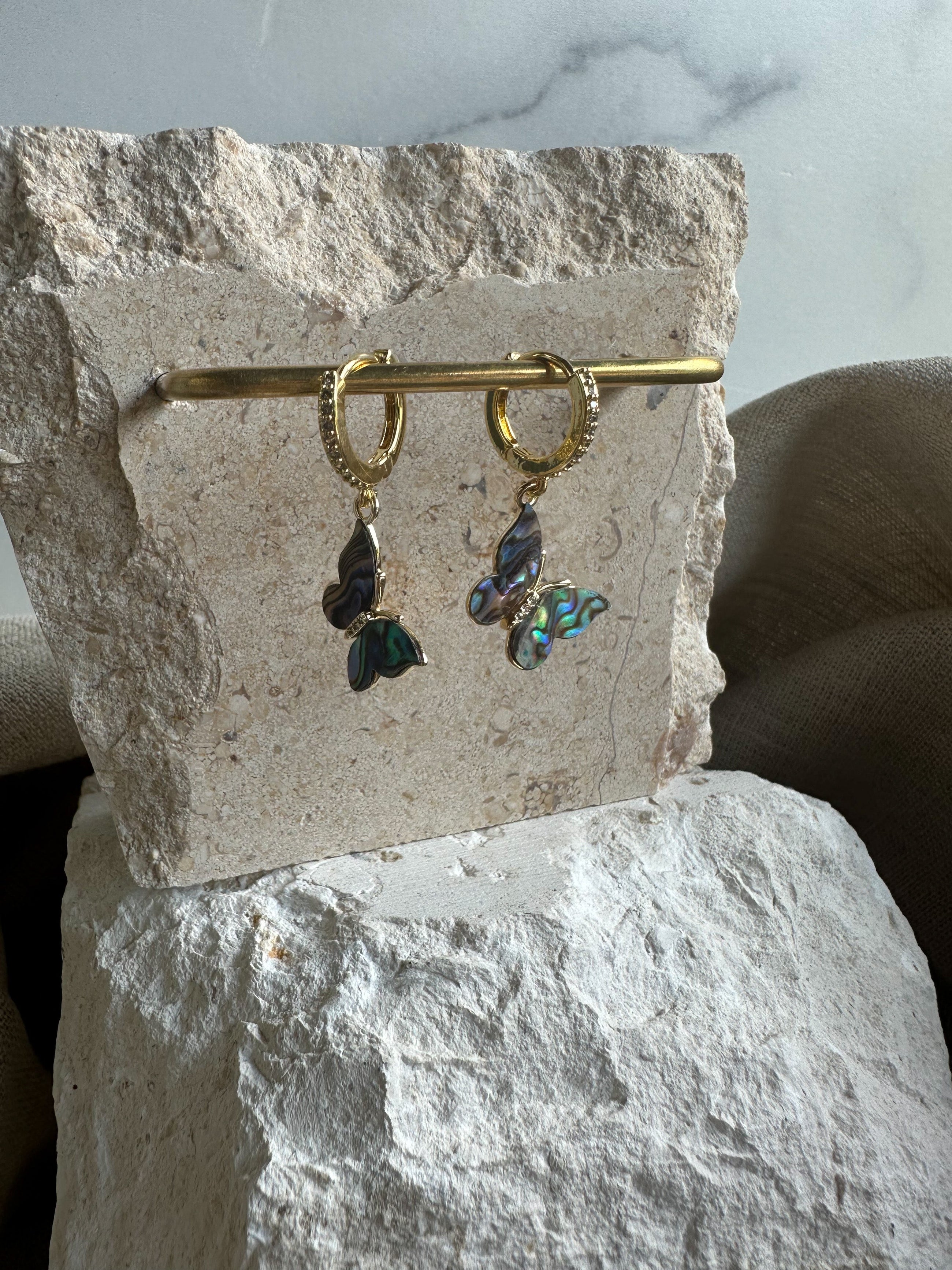 Abalone Butterfly Earrings