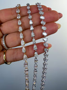 Large East - West Pear Tennis Bracelet