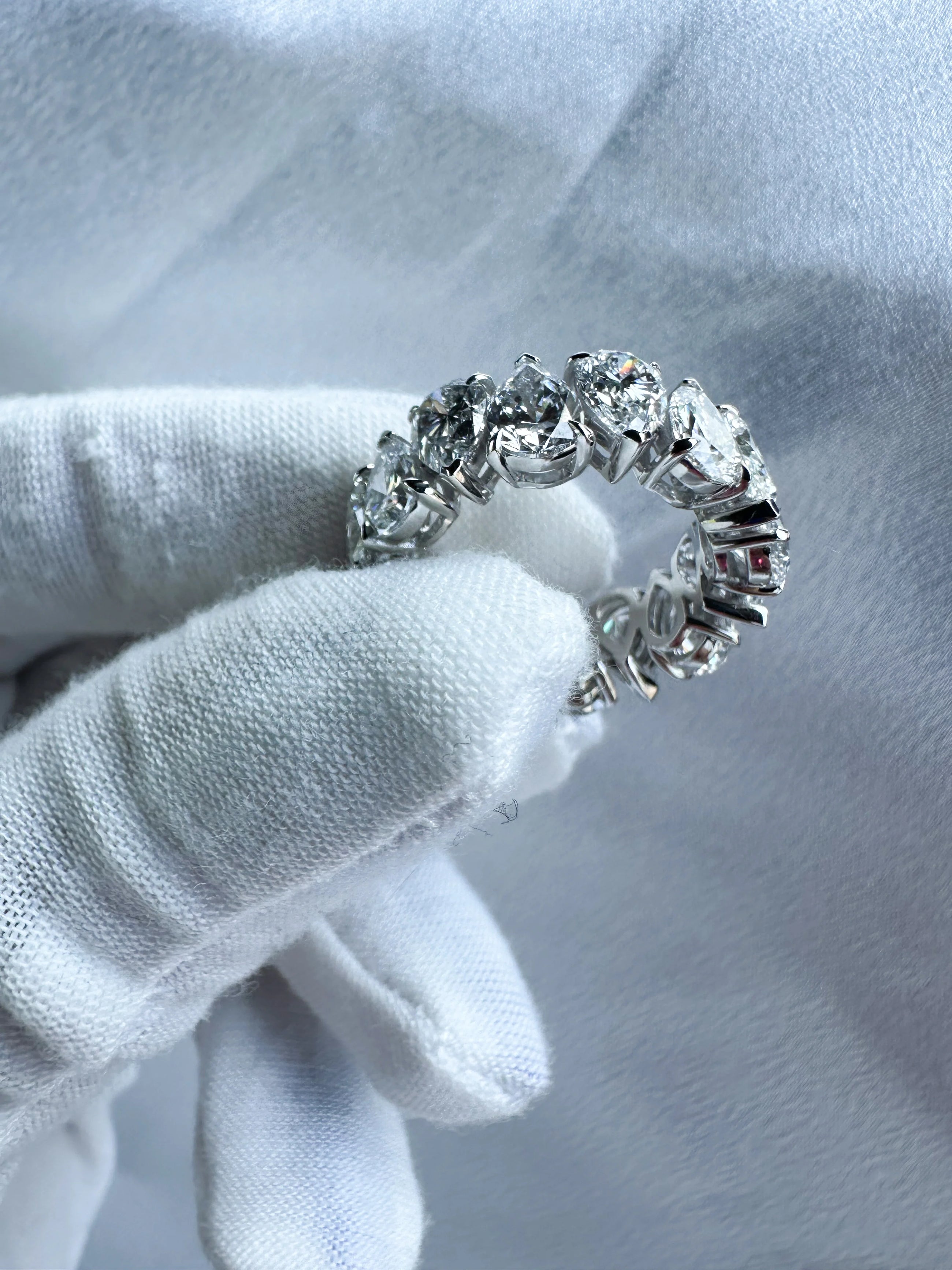 The Alternating Pear Diamond Eternity Band