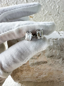 The Cool Girls - Emerald Cut 3ctw Diamond Studs