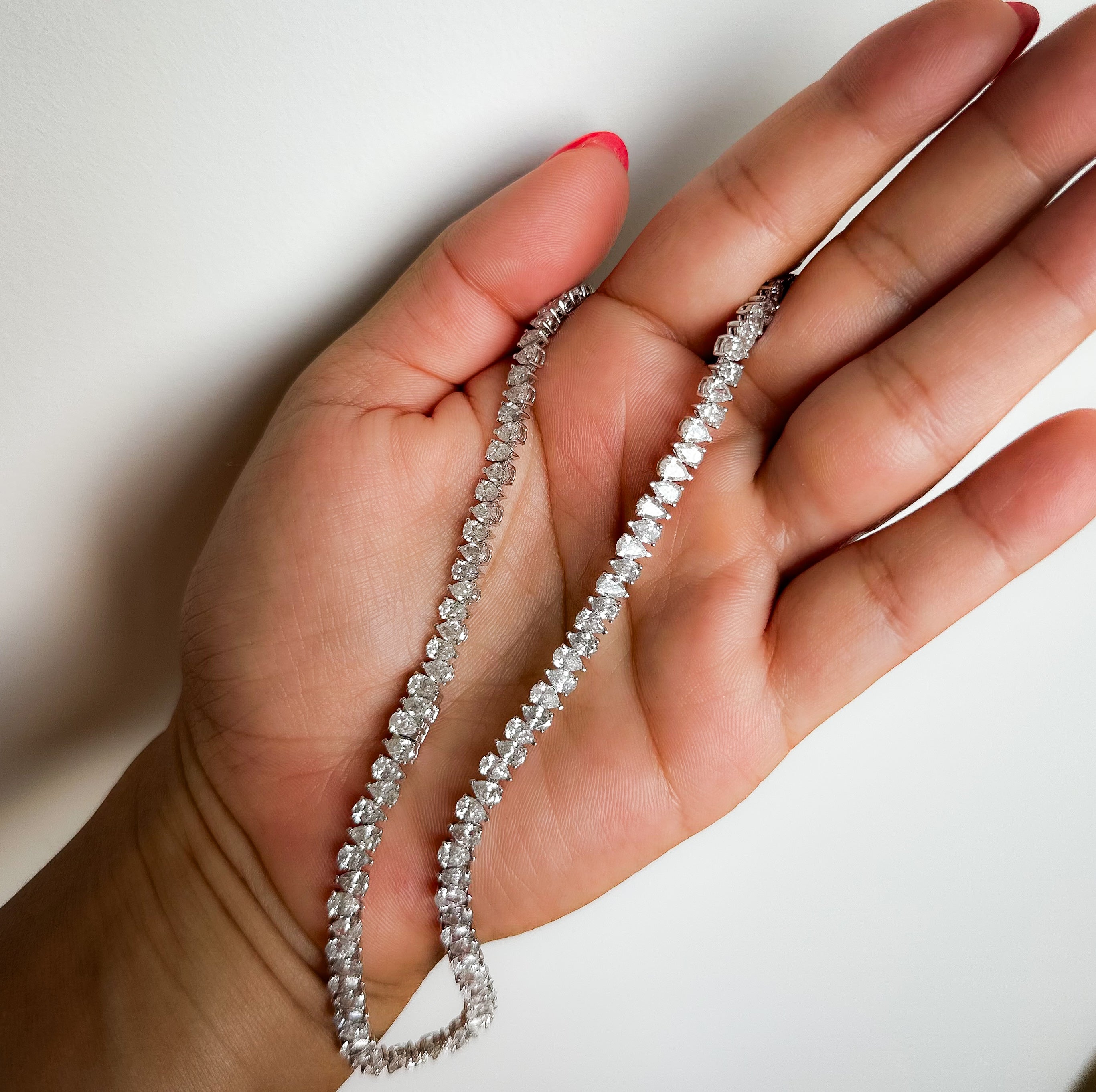 The Alternating Pear Diamond Tennis Necklace | Jugar N Spice