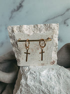 Gold Cross Earrings