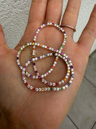 Rainbow & Diamond Tennis Necklace