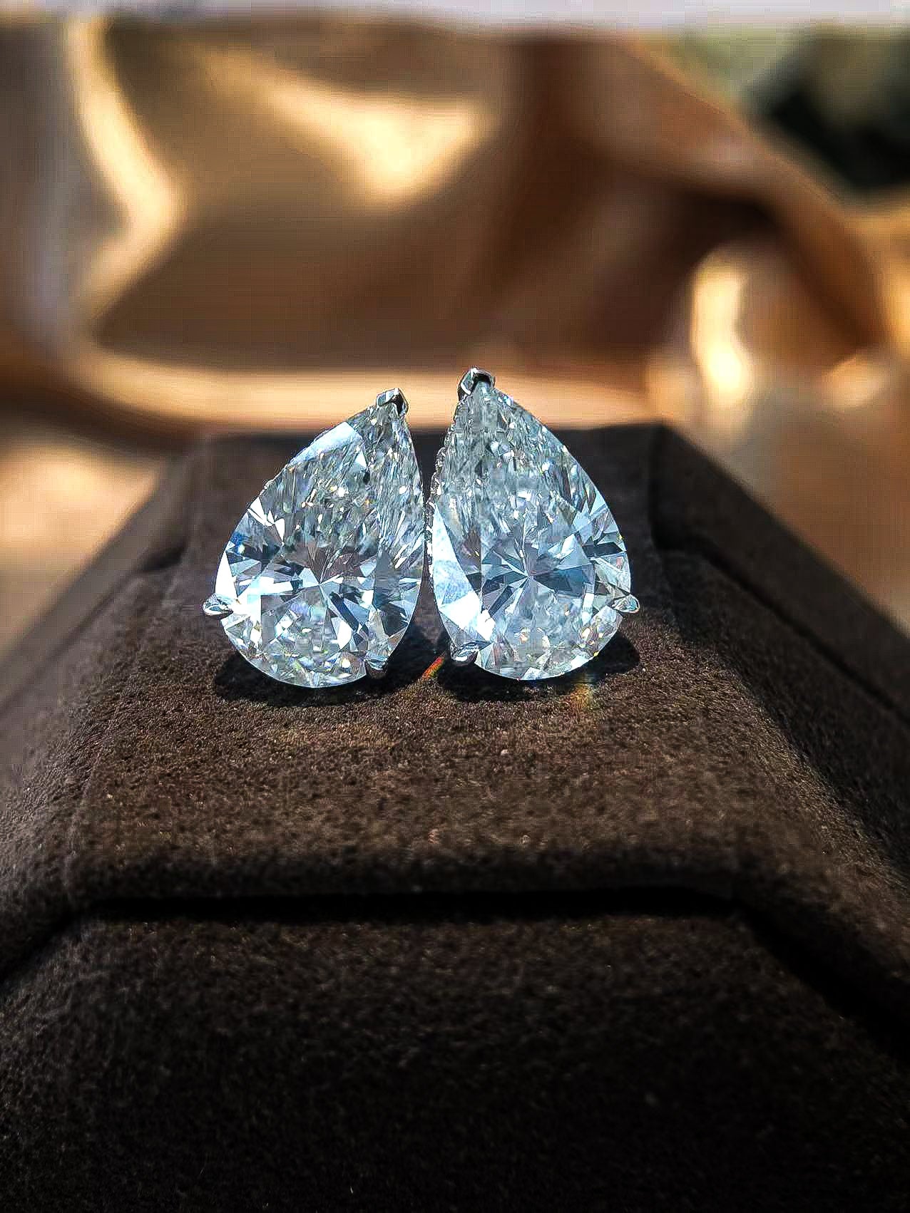 Spiked Pears - 8ctw Diamond Studs