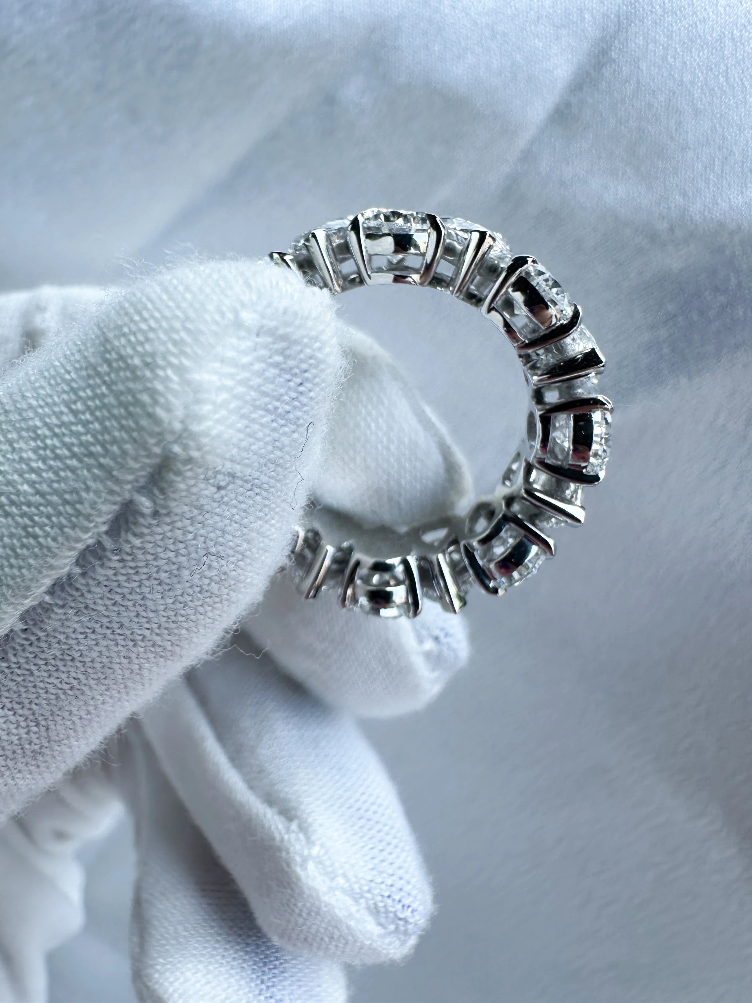 The Alternating Pear Diamond Eternity Band