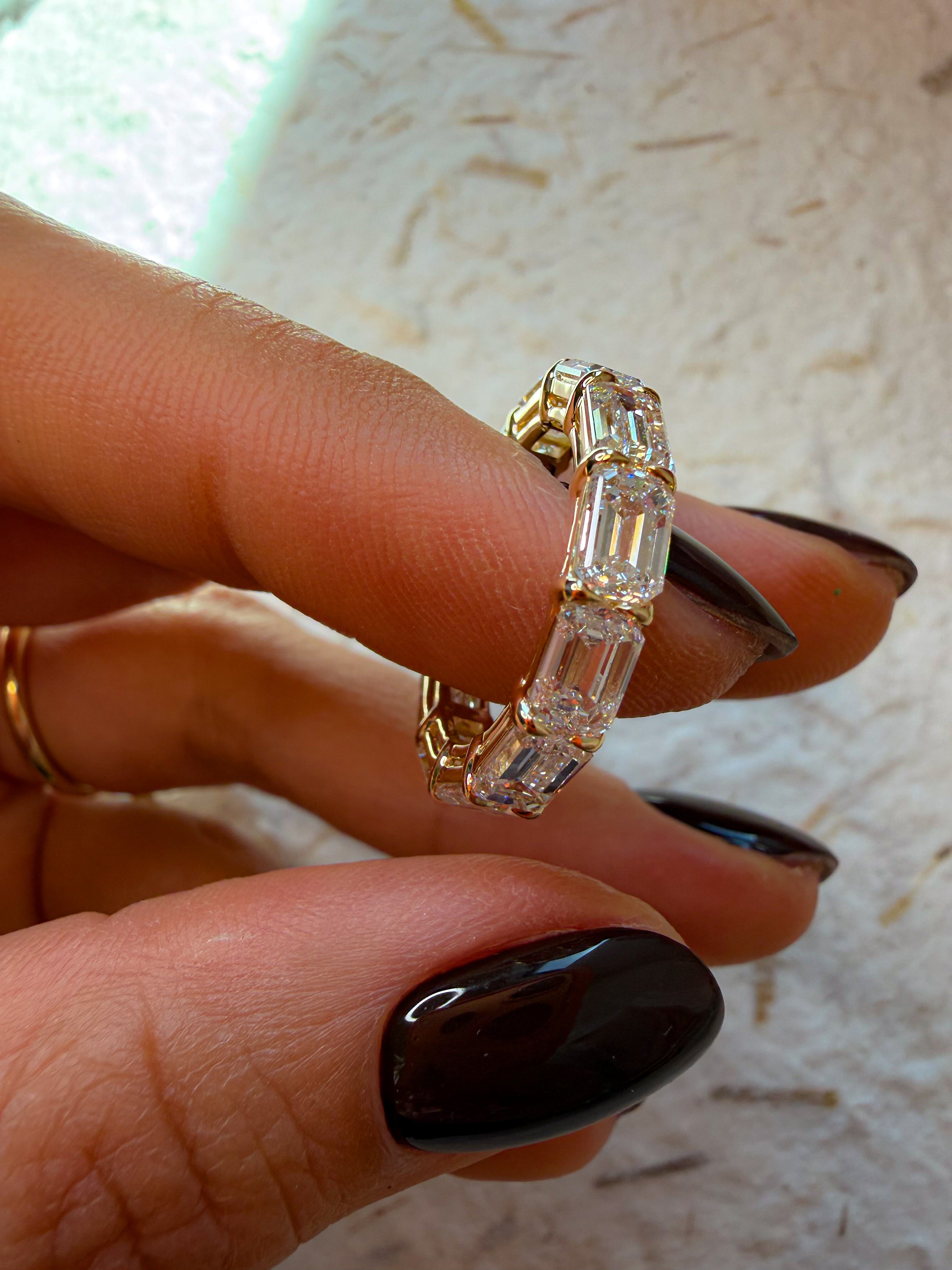 The Iconic Horizontal Emerald Eternity Band