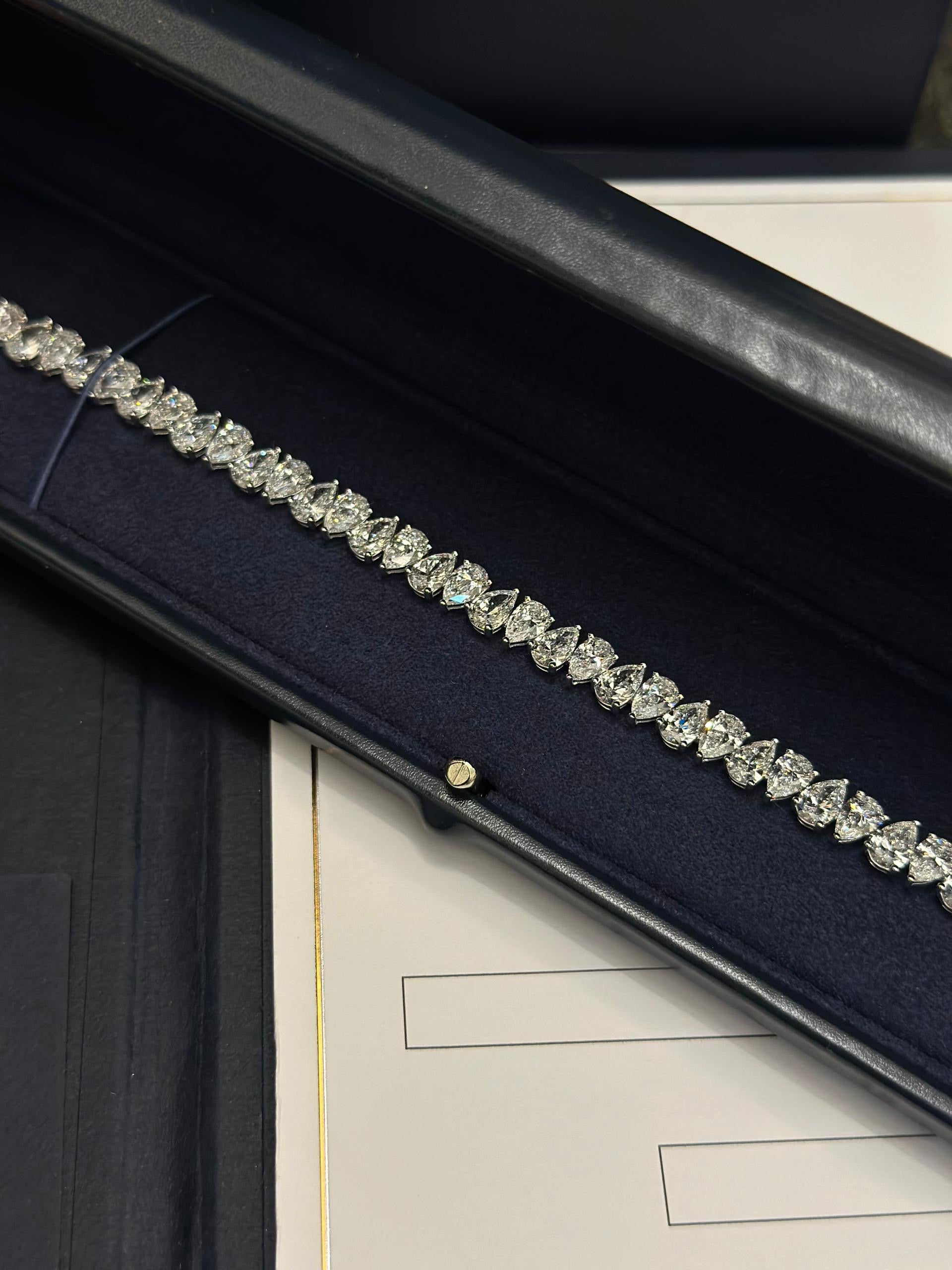 The Alternating Pear Diamond Tennis Bracelet