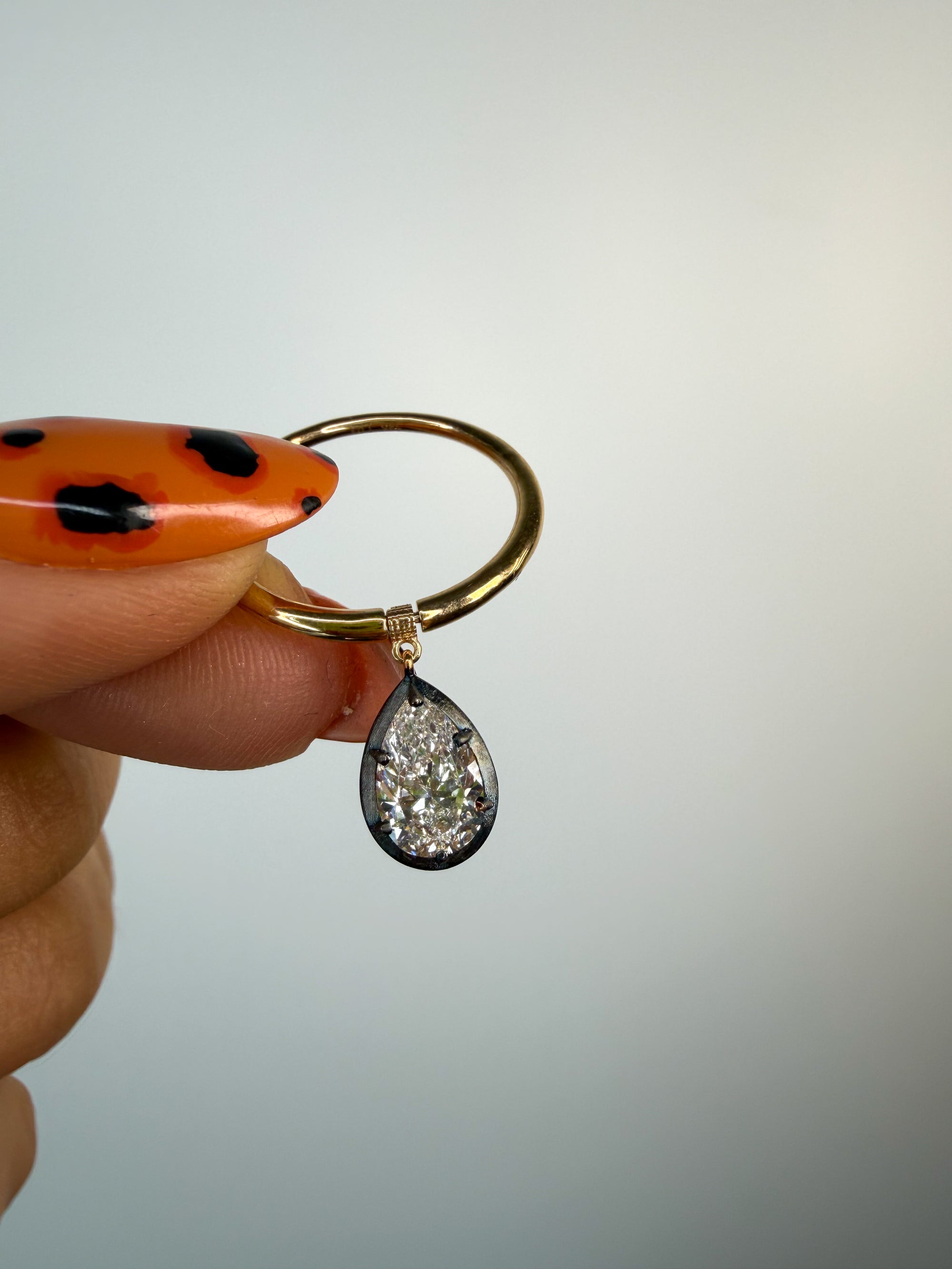 The Seraphine Pear Dangly Ring