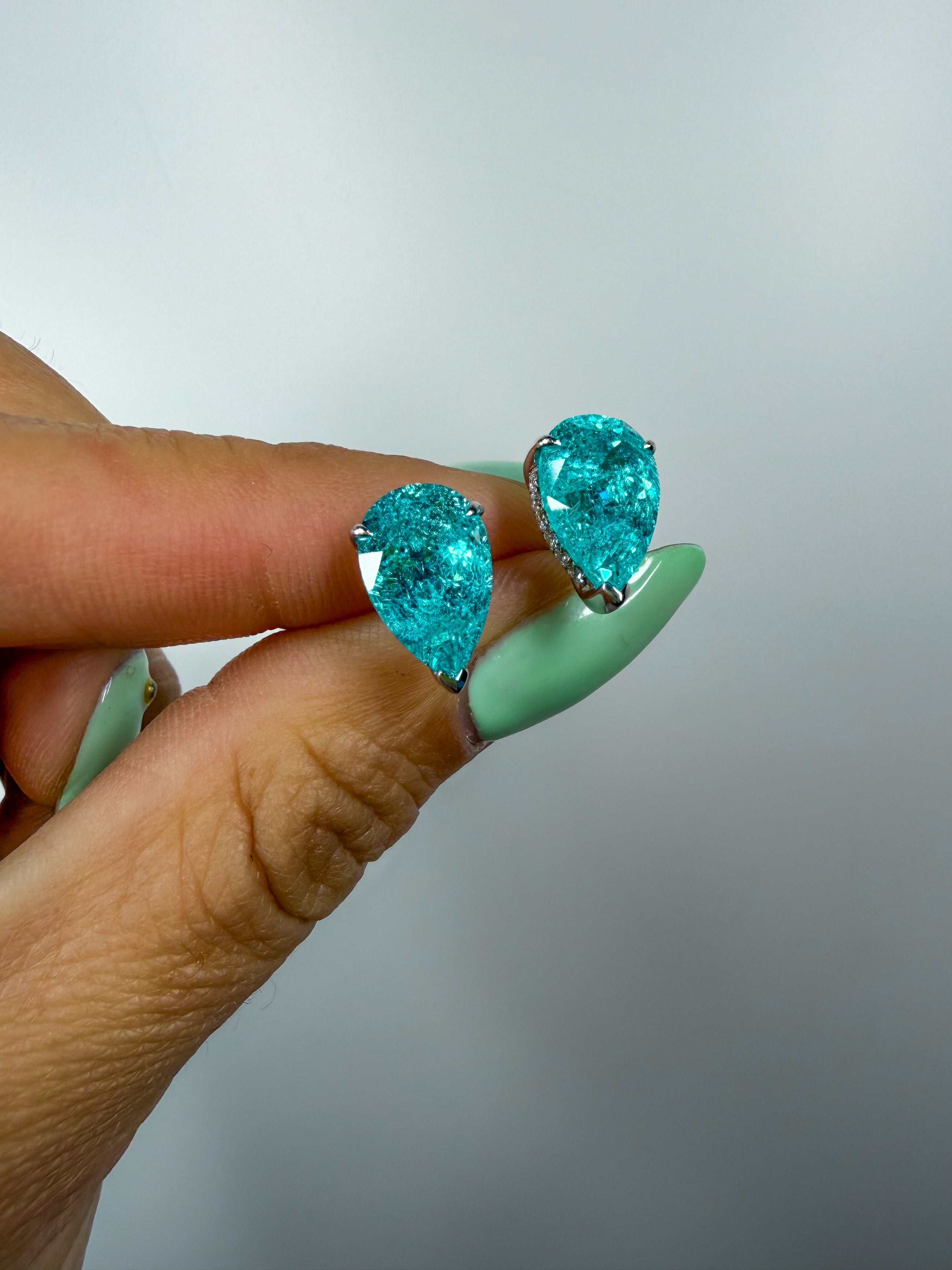 Crushed Ice Pear Studs