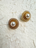 Luxe Pearl Halo Studs