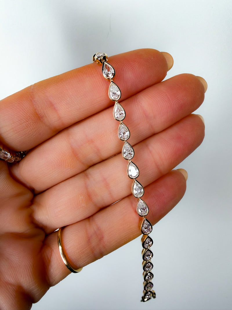 Pear Bezel Emerald Tennis Bracelet