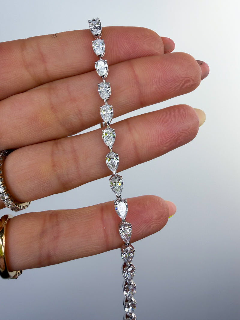 East - West Pear Tennis Bracelet