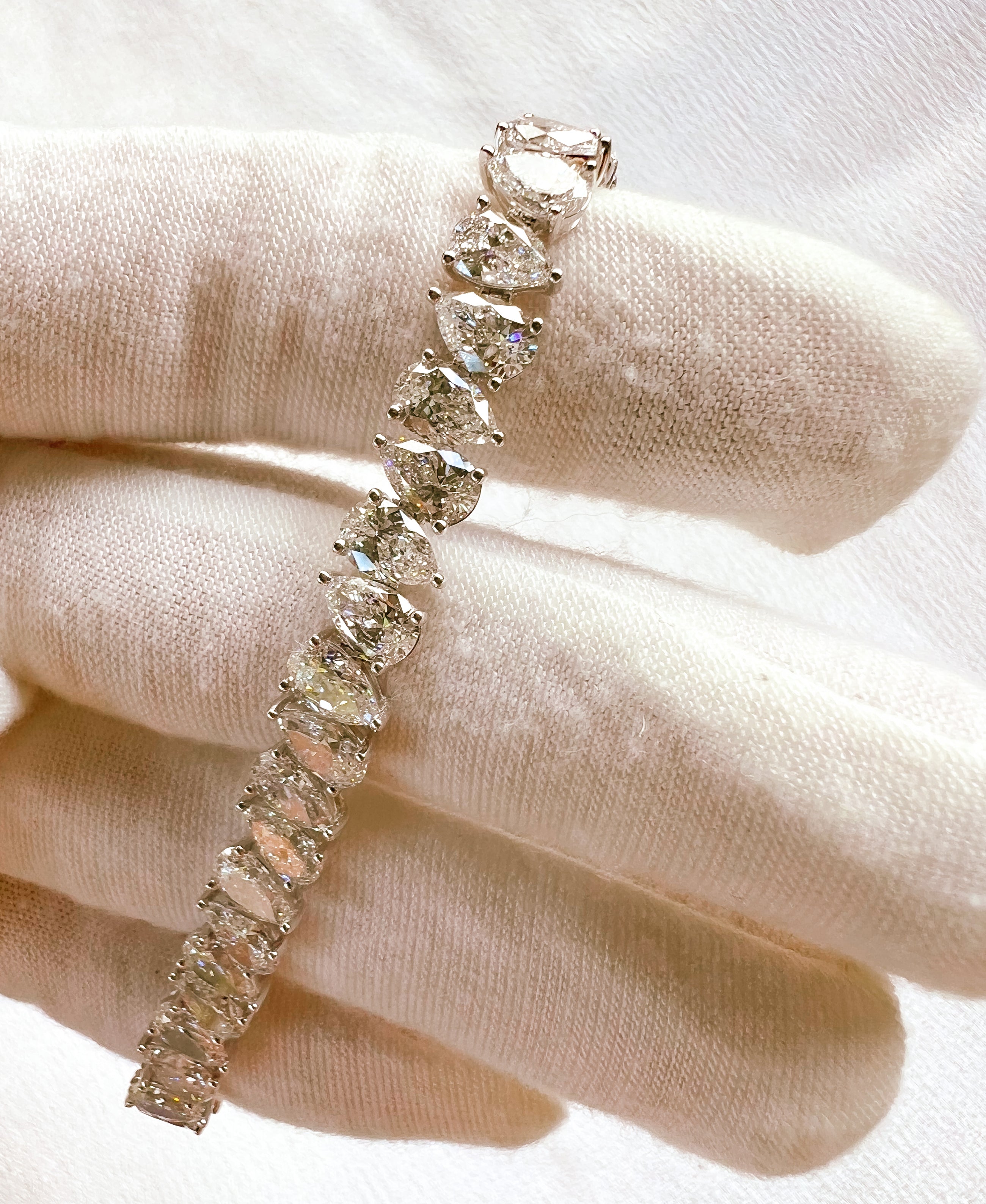 The Alternating Pear Diamond Tennis Bracelet