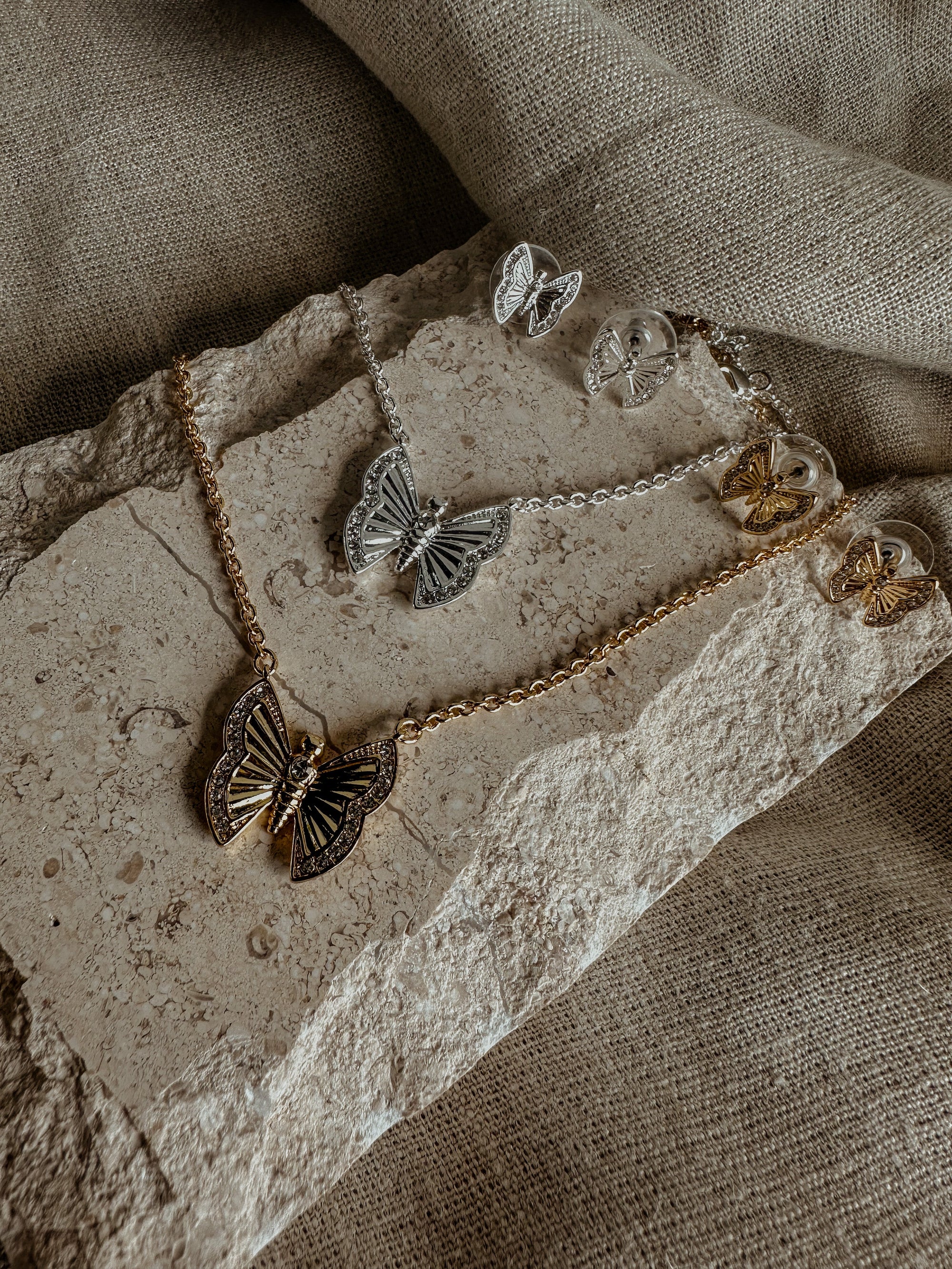 Butterfly Necklace & Earrings Set