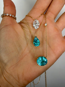 Crushed Ice Pear Paraiba Necklace