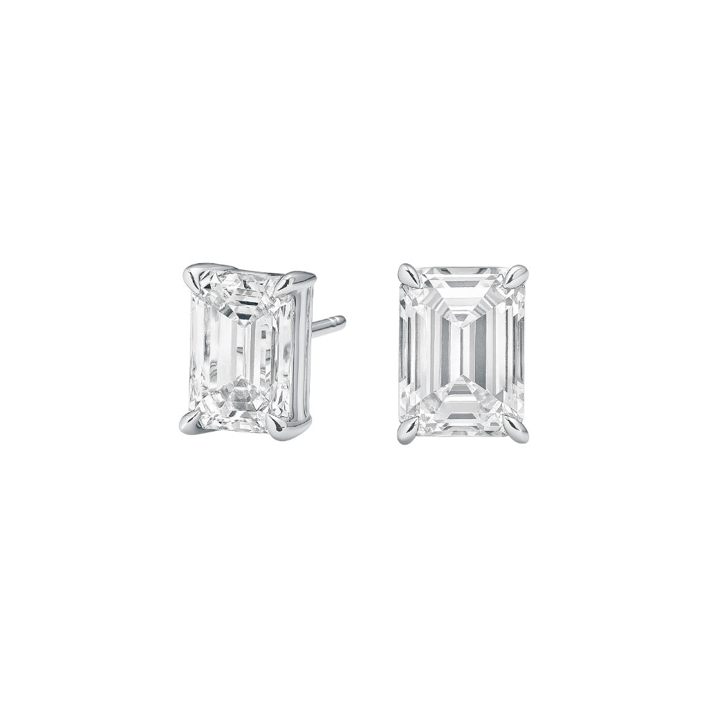 The Cool Girls - Emerald Cut 3ctw Diamond Studs