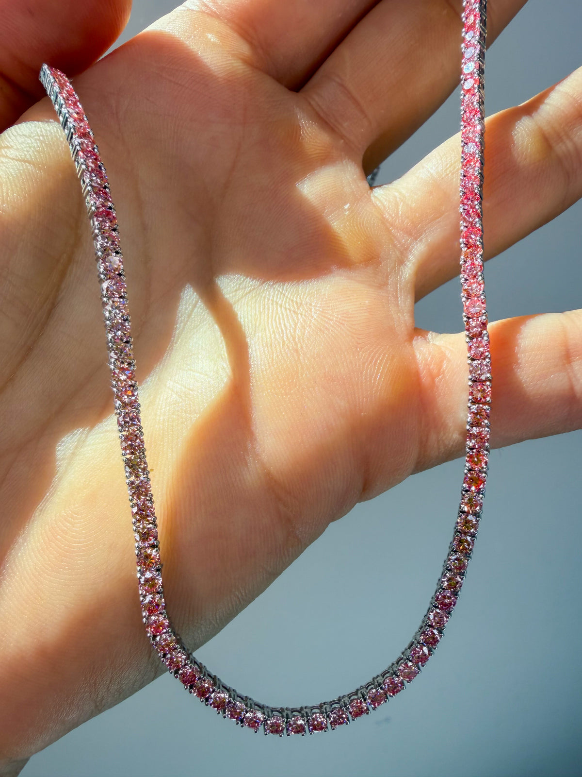 The Pink Panther Diamond Tennis Necklace