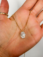 Floating Oval Diamond Necklace