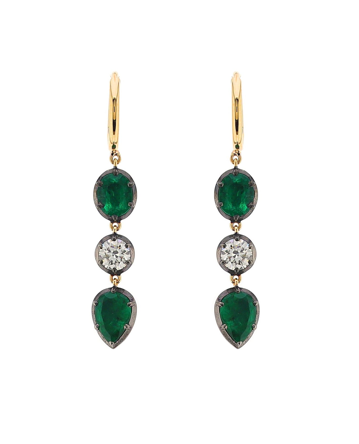 Seraphine Trio Emerald Earrings