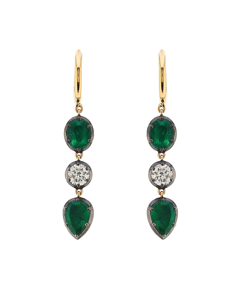 Seraphine Trio Emerald Earrings