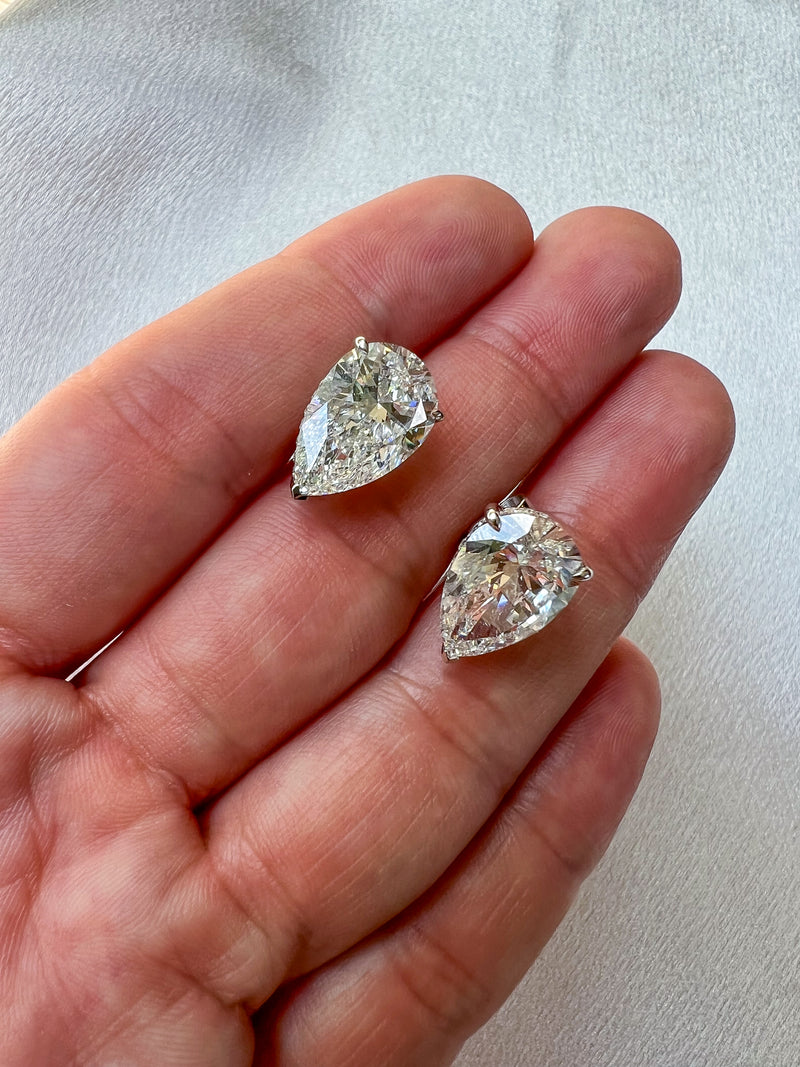 Spiked Pears - 8ctw Diamond Studs