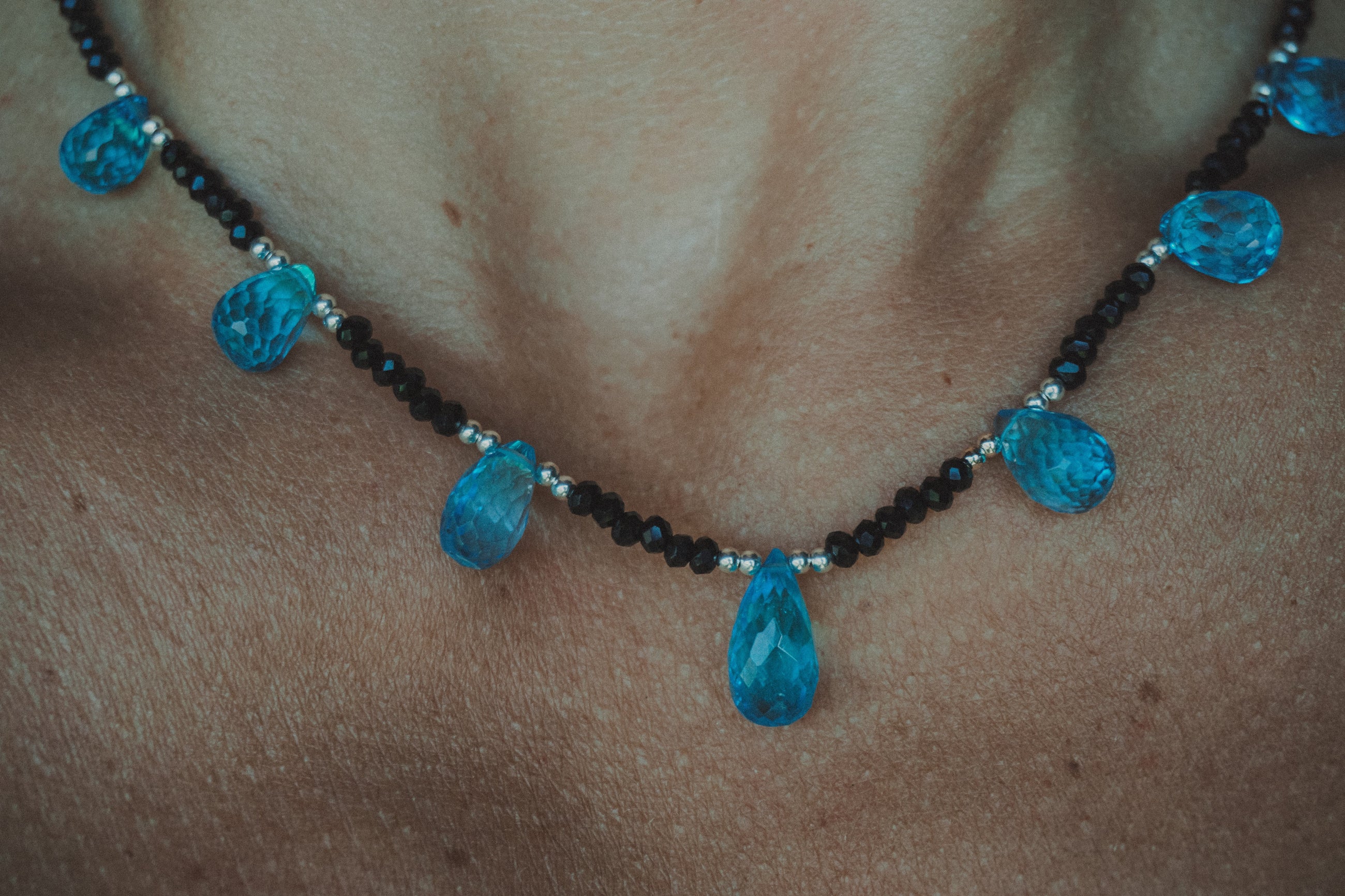 Blue Topaz & Spinel Necklace