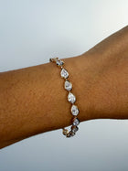 Large Pear Bezel Set Tennis Bracelet