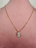 Floating Oval Diamond Necklace