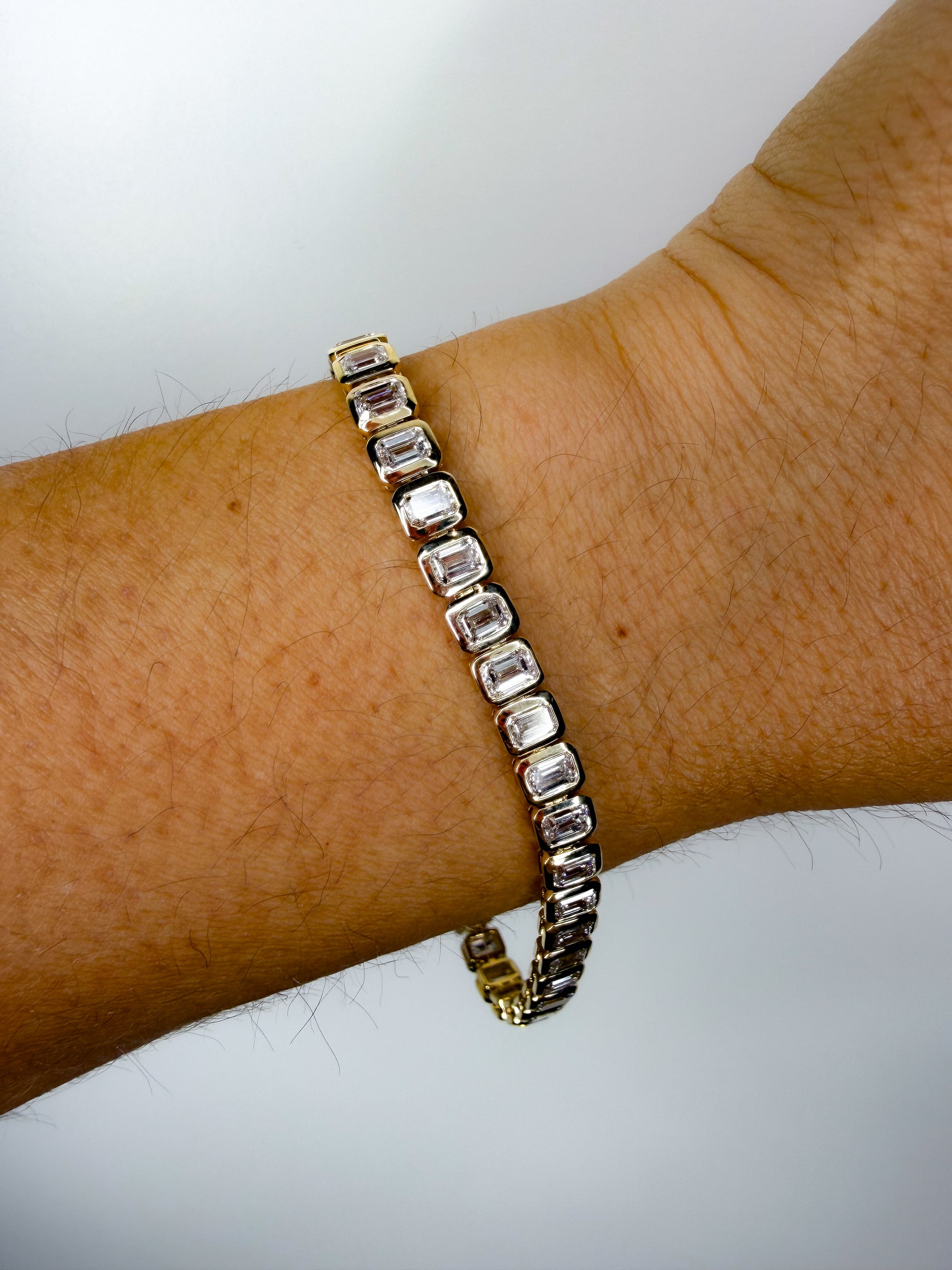 Bezel Emerald Tennis Bracelet