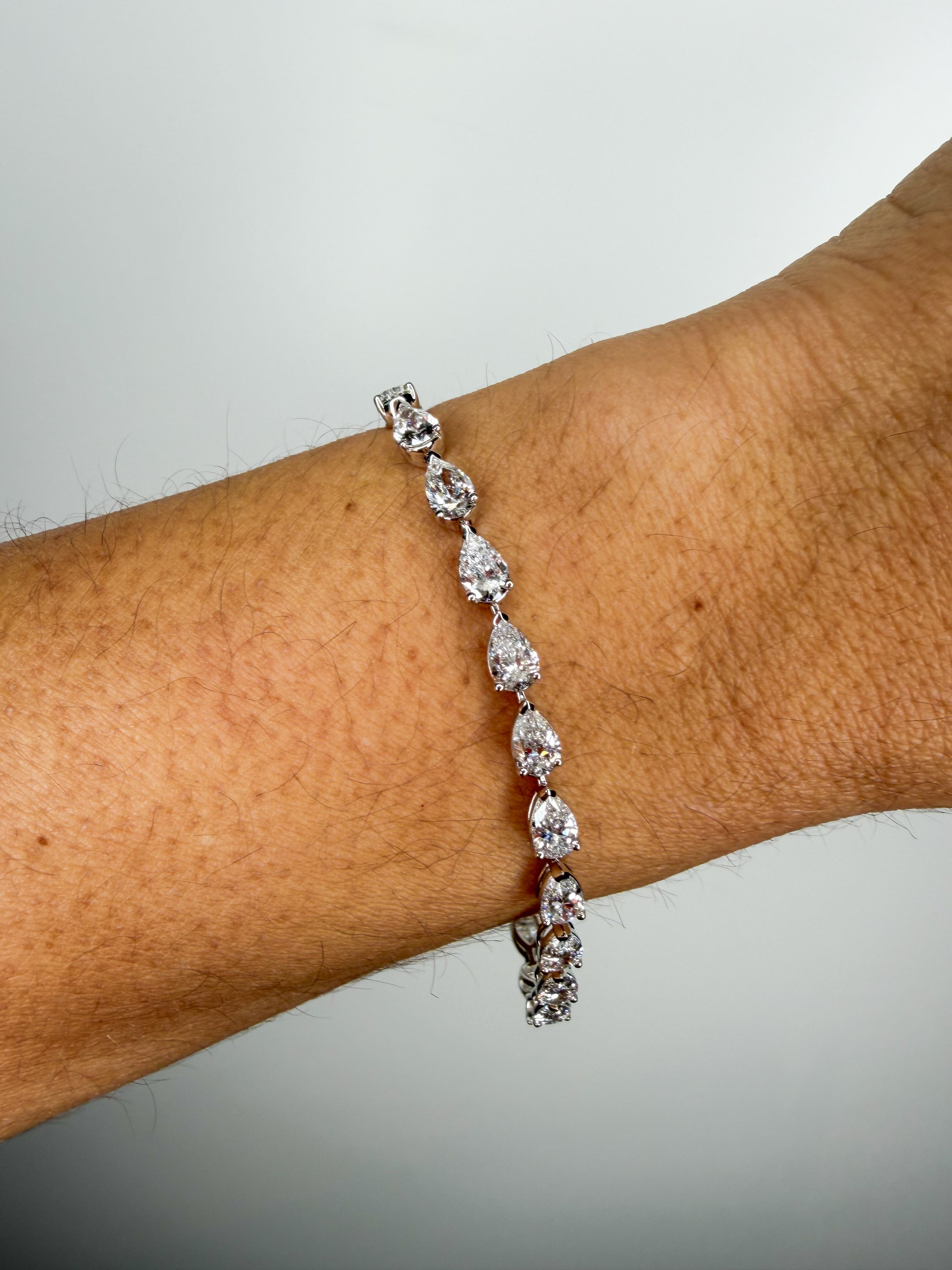 East - West Pear Tennis Bracelet