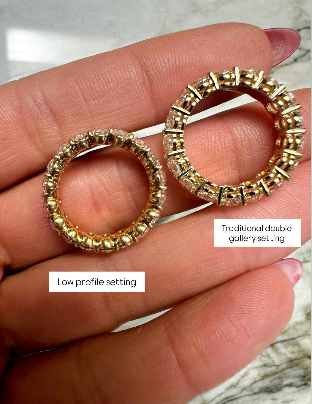 Low Profile Oval Eternity Band