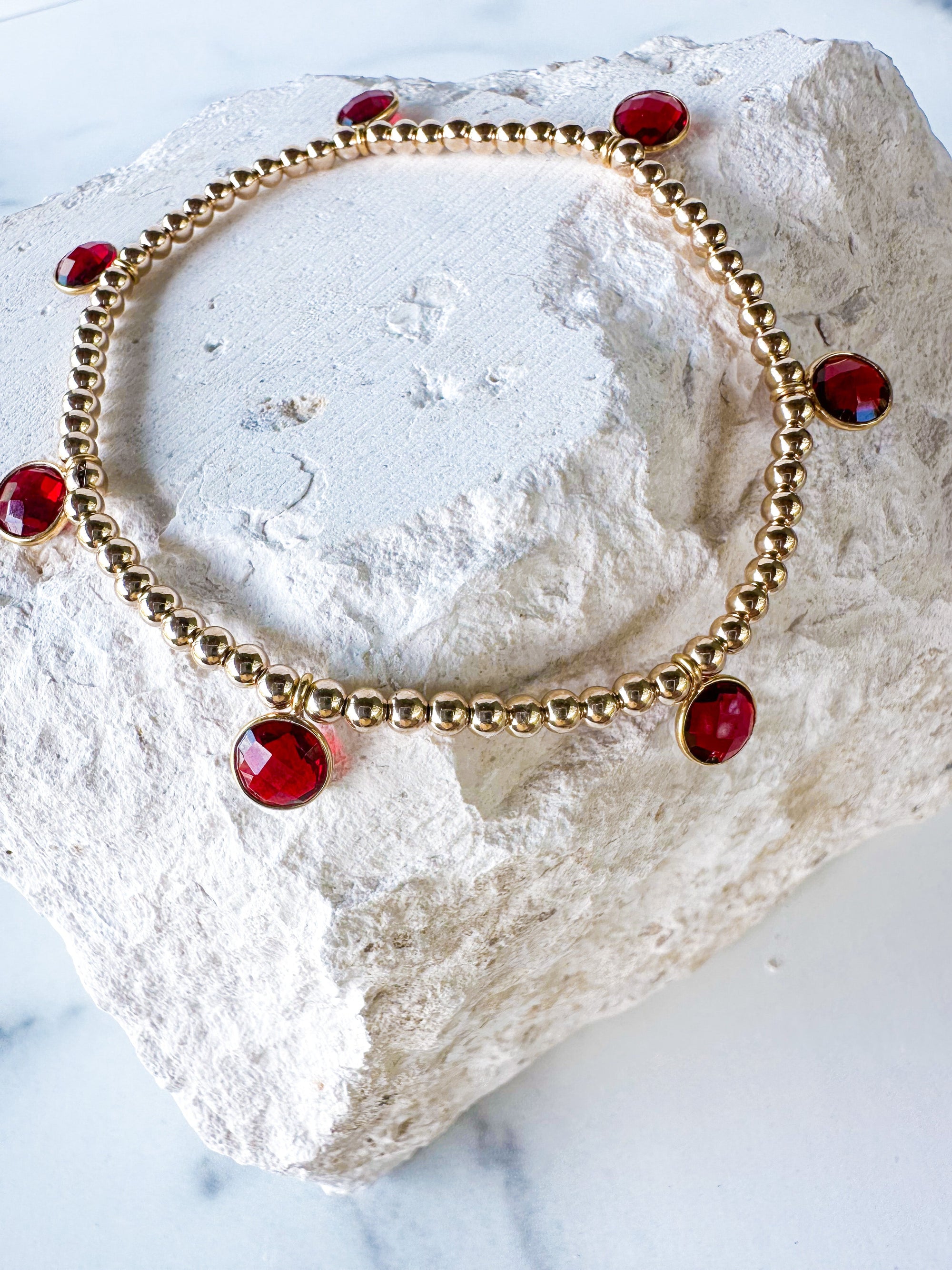 Garnet Drop Bracelet