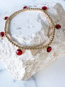 Garnet Drop Bracelet